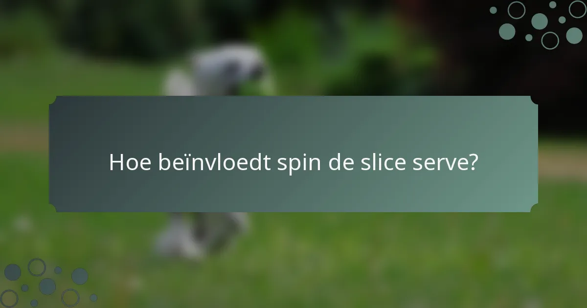 Hoe beïnvloedt spin de slice serve?