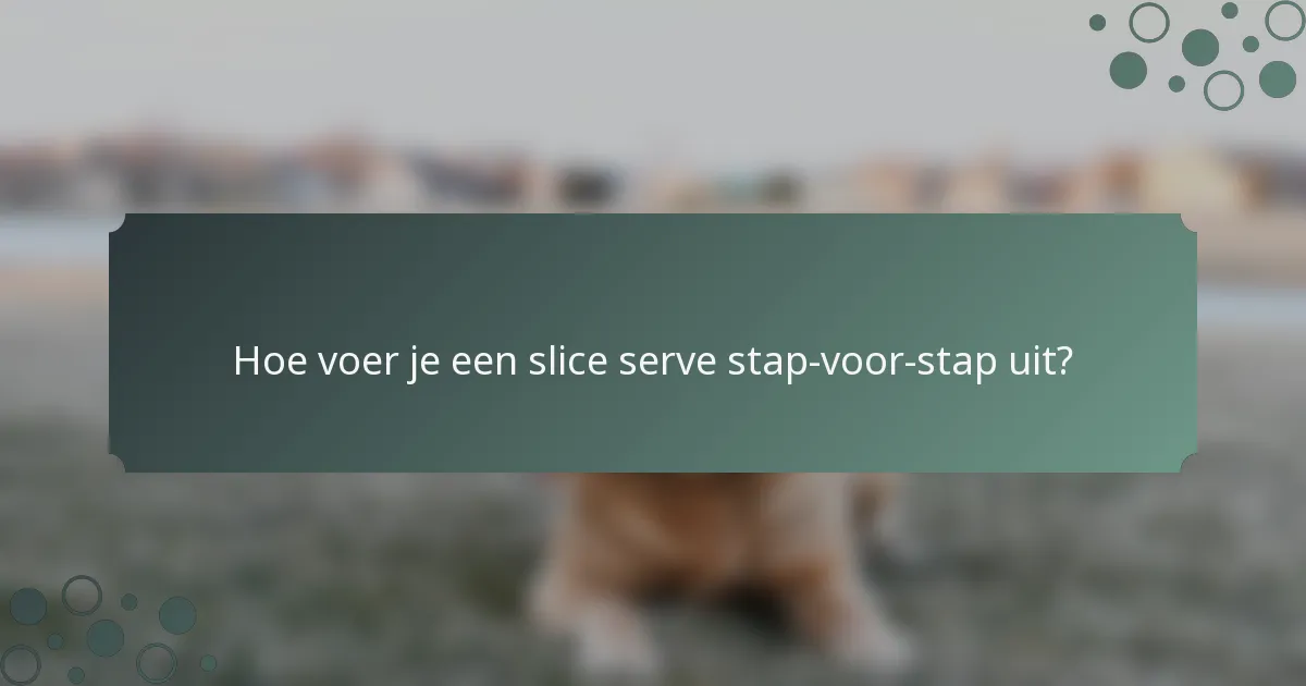 Hoe voer je een slice serve stap-voor-stap uit?